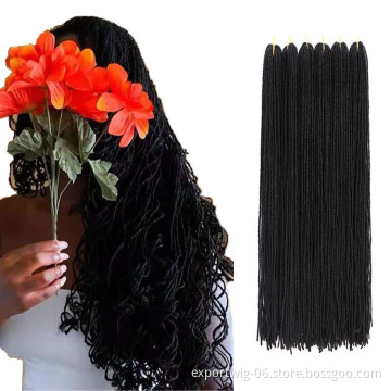 Sister Locs Straight Faux Locs Braids Mixed Color Dreadlocks Crochet  Extension Synthetic Braiding Hair Black Brown Bug